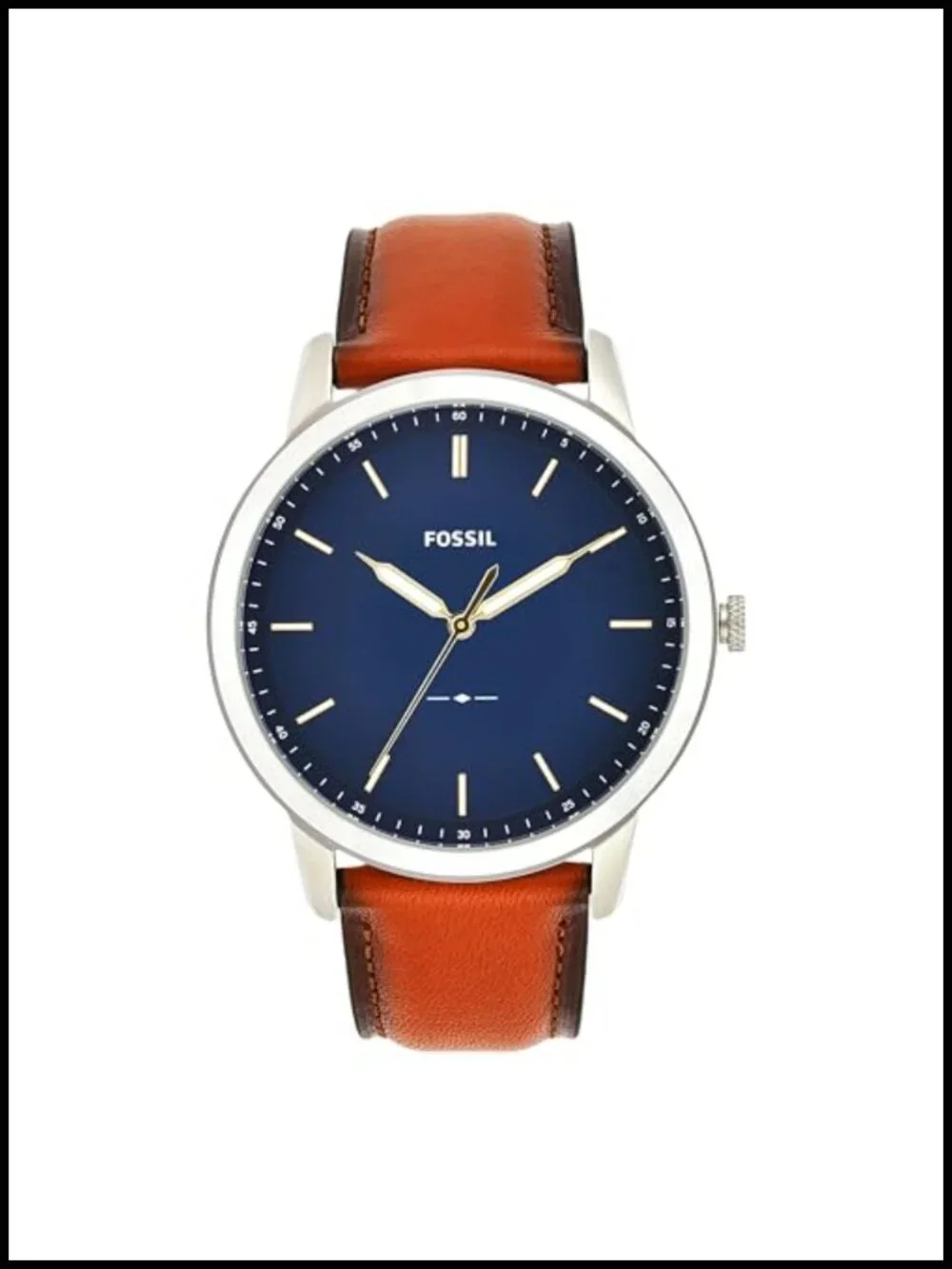 Minimalist Quartz Stainless Steel Three-Hand Watch Leather Strap Water Resistant